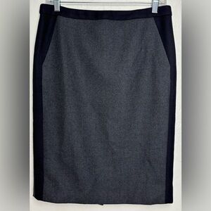 J.Crew No. 2 Pencil Skirt 100% Wool Gray Black Pockets Academia‎ Career 6 0719